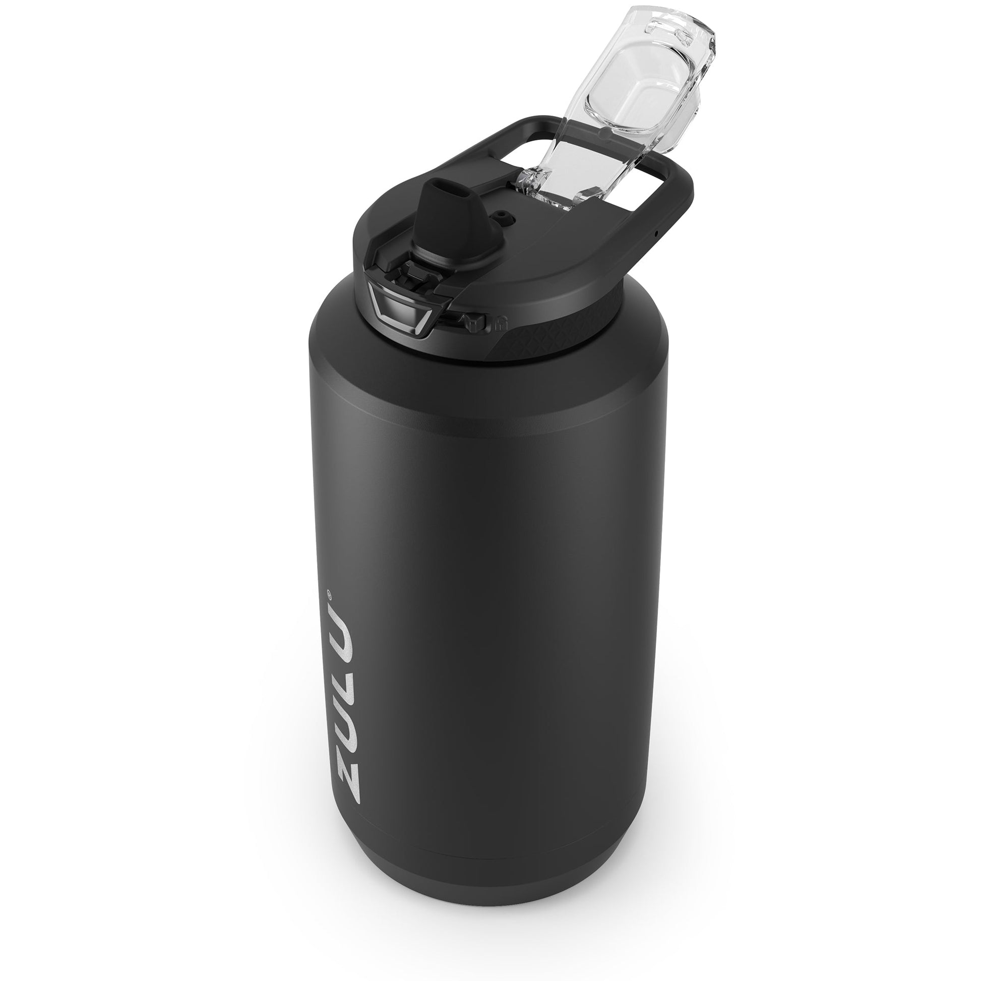 goals-stainless-steel-half-gallon-water-bottle-with-straw-d7 ZuluGoals64ozSSJug_Straw_AngleLidOpen_Keytography_Black.jpg